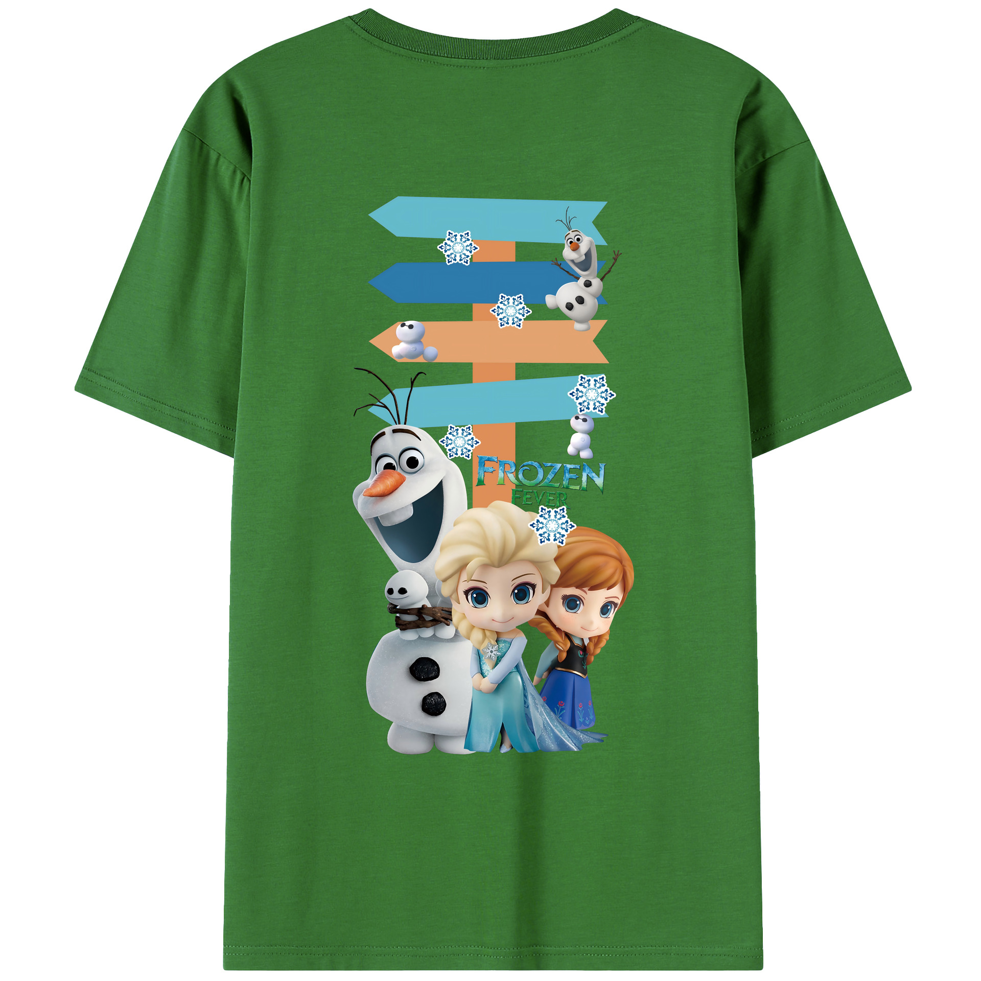 （画像用） アナと雪の女王 アンナ エルサ Frozen Anna Elsa レディース半袖Tシャツ(バックプリント)